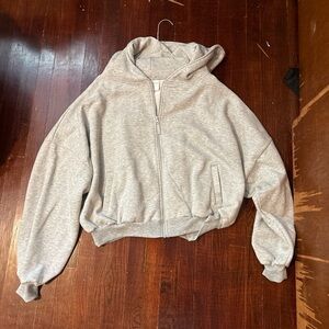 Gray Women's Zip-Up Hoodie